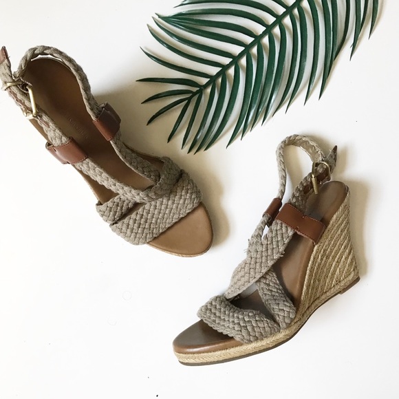 Banana Republic Shoes - Banana Republic Woven Espadrille Wedge Sandals 9.5